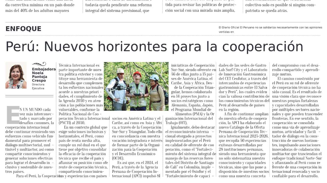 Perú: Nuevos horizontes para la cooperación